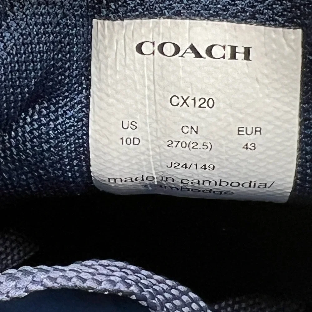 Coach High Line Sneaker Men's Size 10 D Navy Blue Leather Minimalist CX120